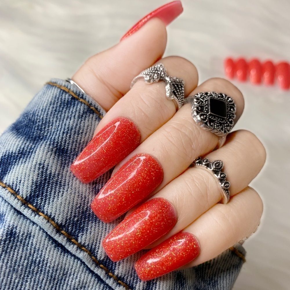 Grenadine Custom Press On Nails | High Quality Nails | Handmade